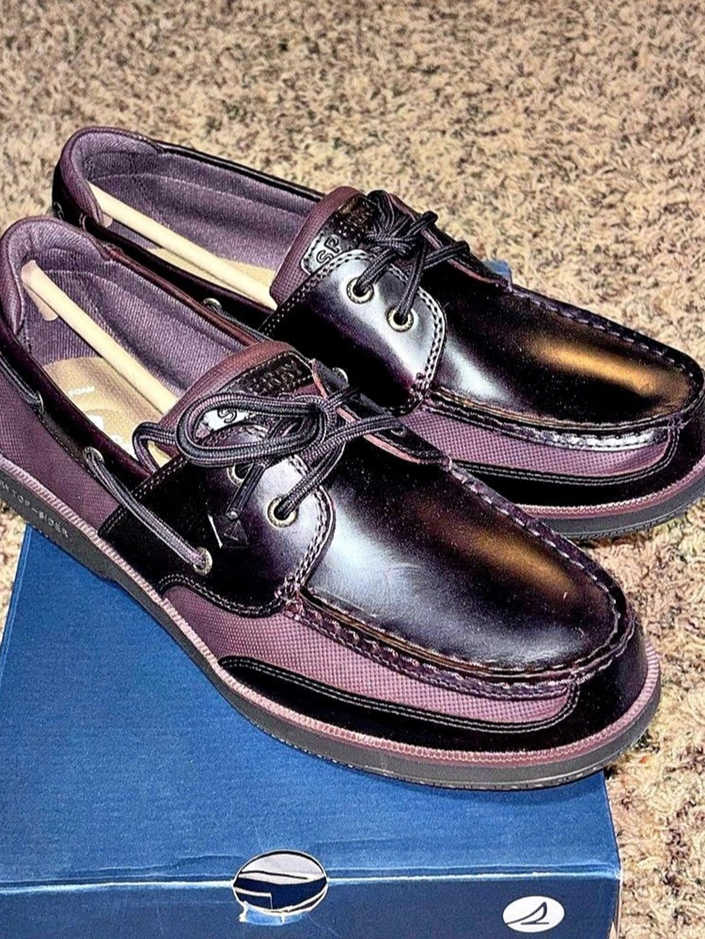 Men’s Size 12 Sperry Surveyor 2-Eye Boat Shoe Dark Brown 109143 New